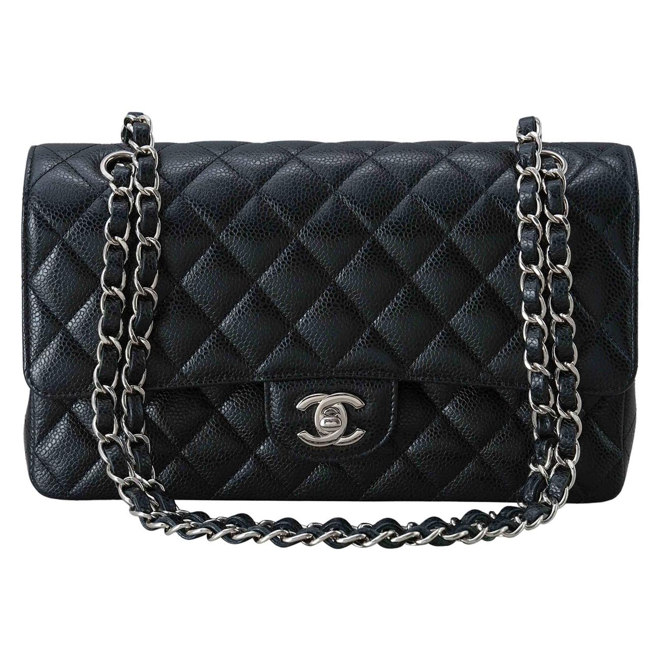 CHANEL(USED)샤넬 A01112 캐비어 클래식 미듐 플랩백